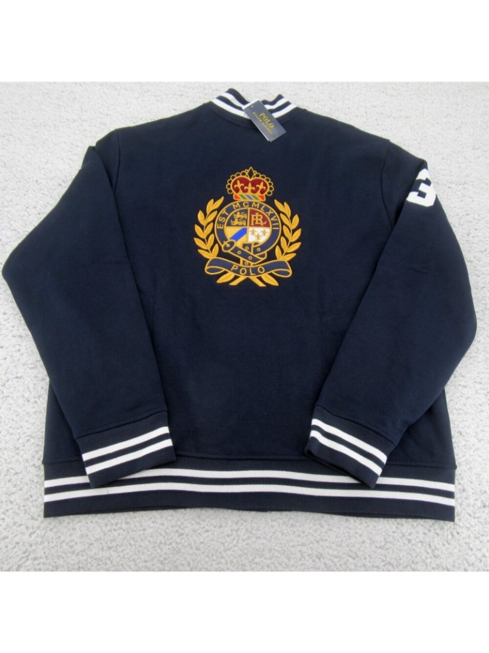 Polo Ralph Lauren Big Crest Patch Varsity Jacket Men's Size XL NEW *SEE DEFECTS* - Picture 11 of 16